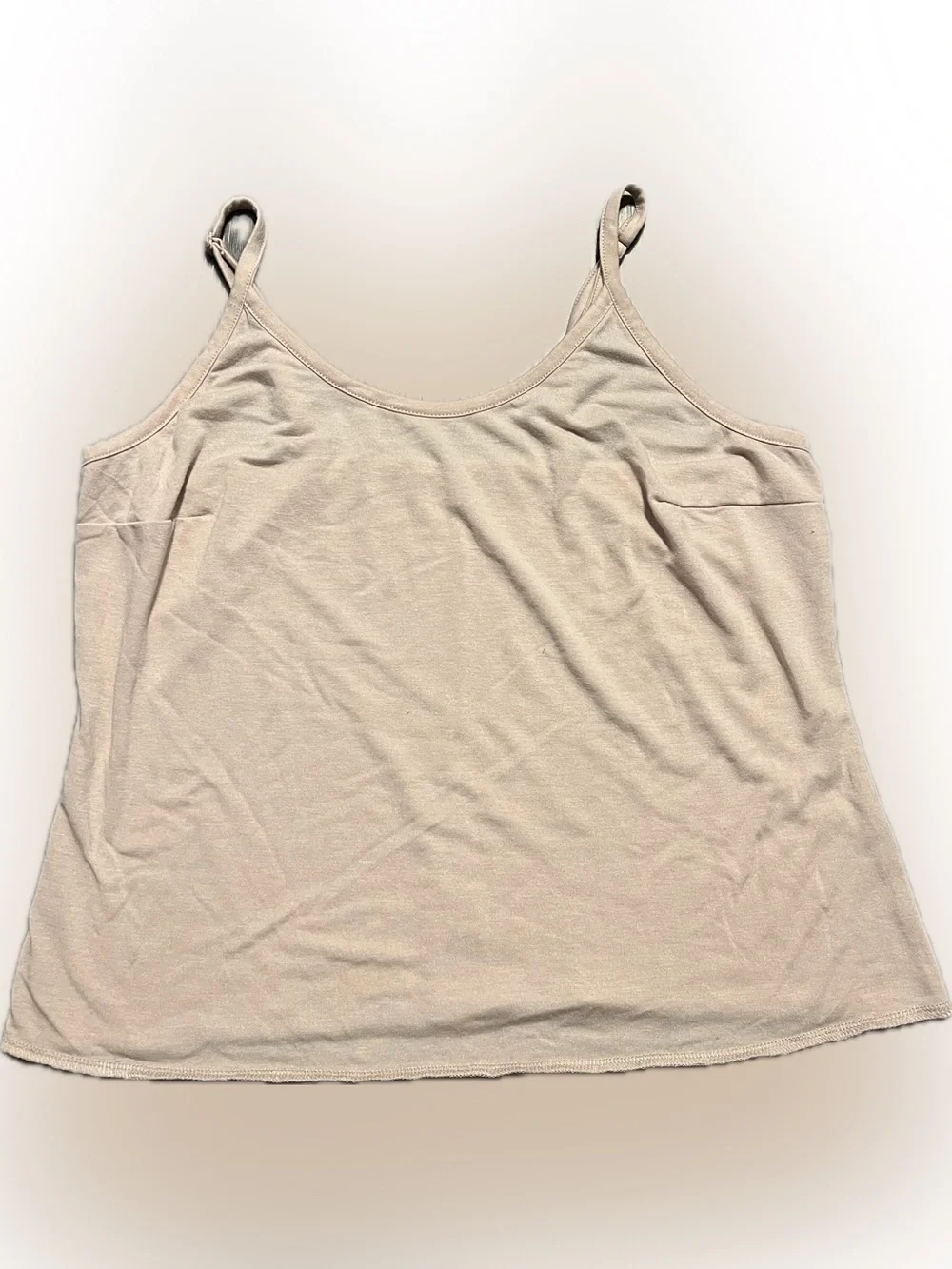 🍄 Beige Women's Cami Tank Top Adjustable Thin Straps Slip Undergarment